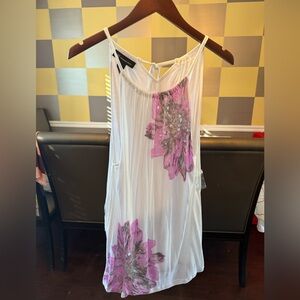 I.N.C - Elegant White and Pink Floral Women's Top
